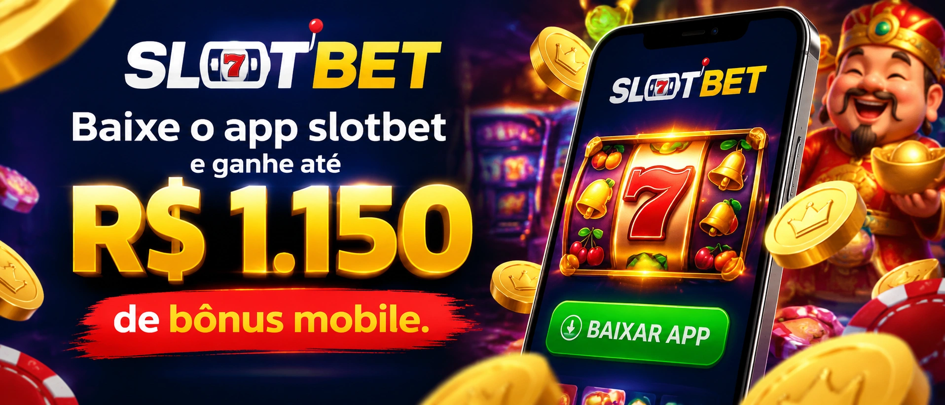 Tela de acesso móvel da slotbet em destaque no celular