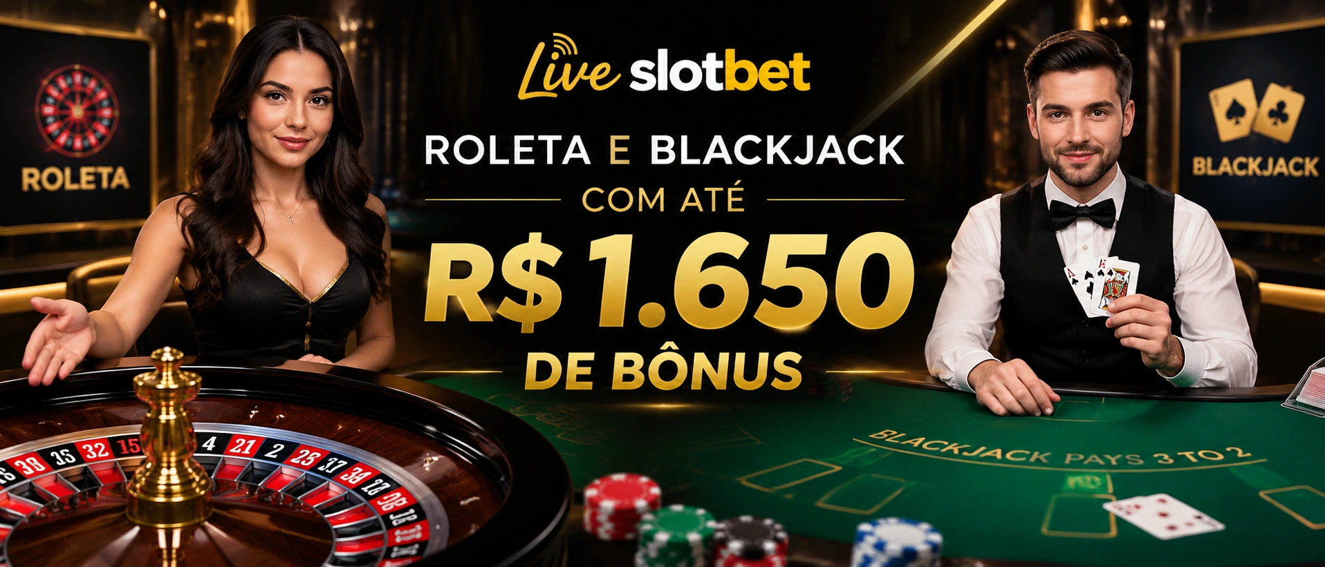 Mesa de roleta ao vivo com dealer e ambiente de cassino em tempo real